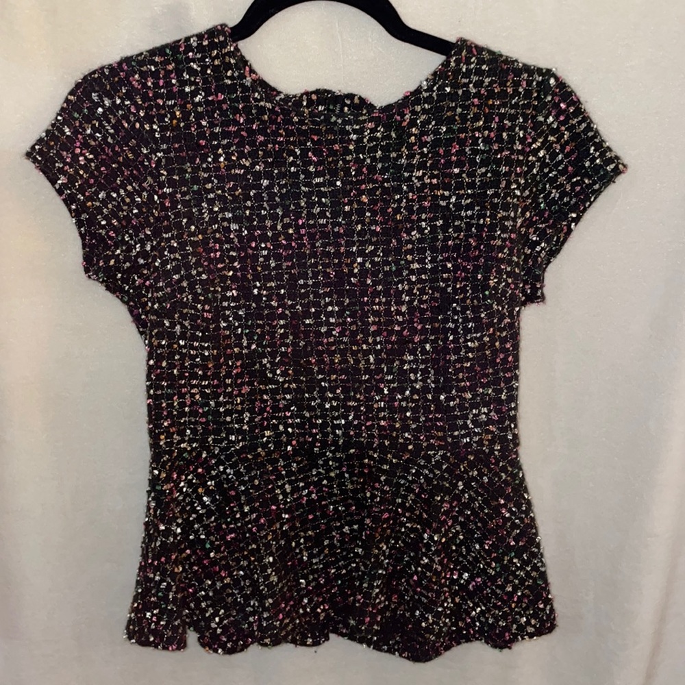 Sparkly Woven Peplum Top